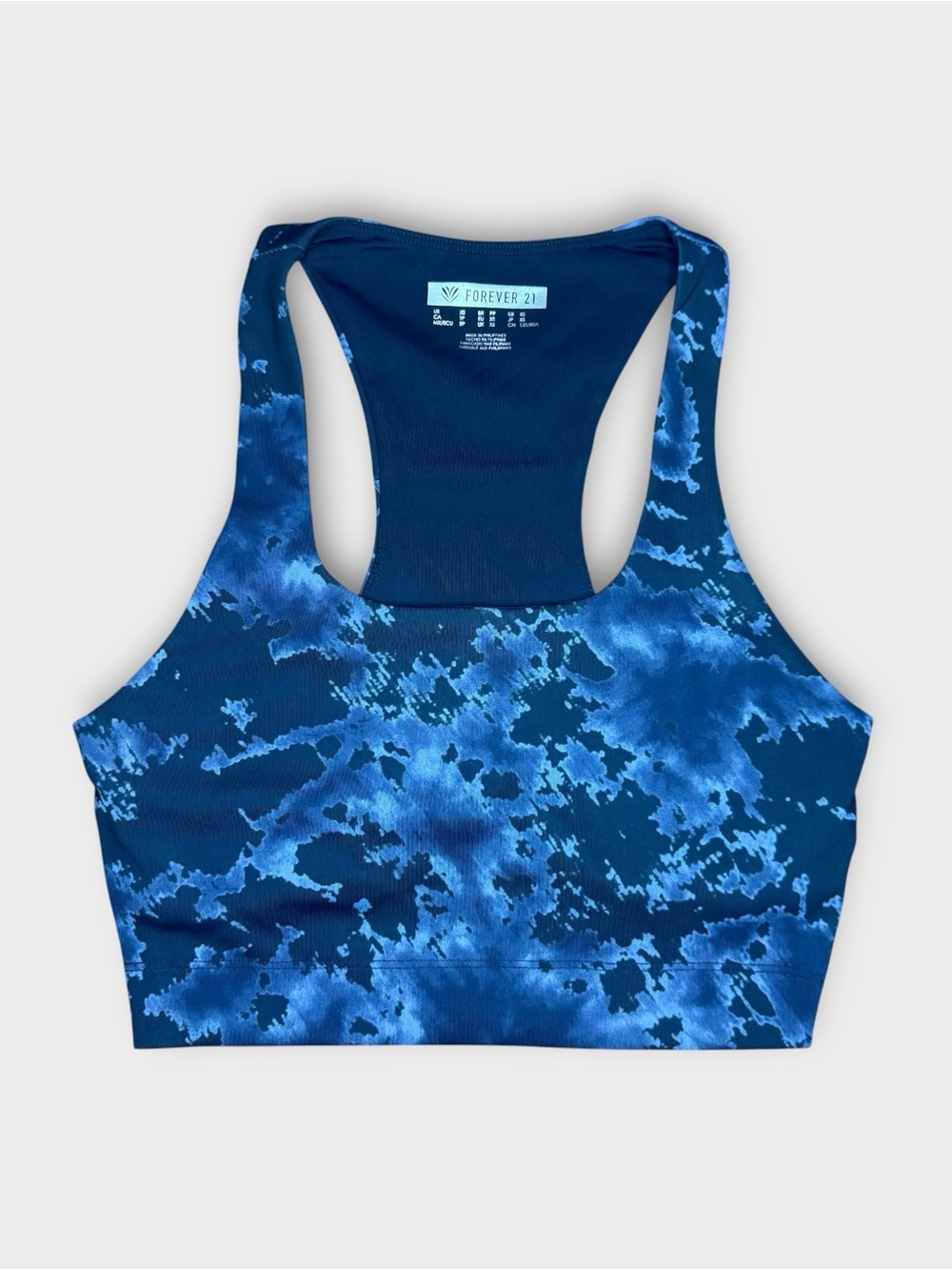 Forever 21 Black & Navy Blue Marble Sports Bra
